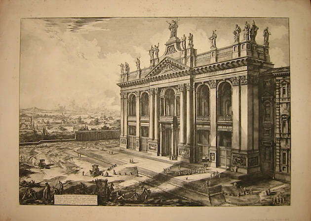 Piranesi Giovanni Battista (1720-1778) Veduta della Facciata della Basilica di S.Giovanni Laterano. Architettura di Alessandro Gallilei 1800-1807 Parigi 